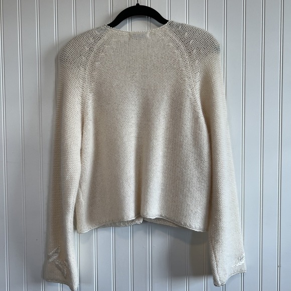 Liz Claiborne VTG Sweater Ivory Women Size Small Lambswool rabbit Angora - Picture 5 of 6